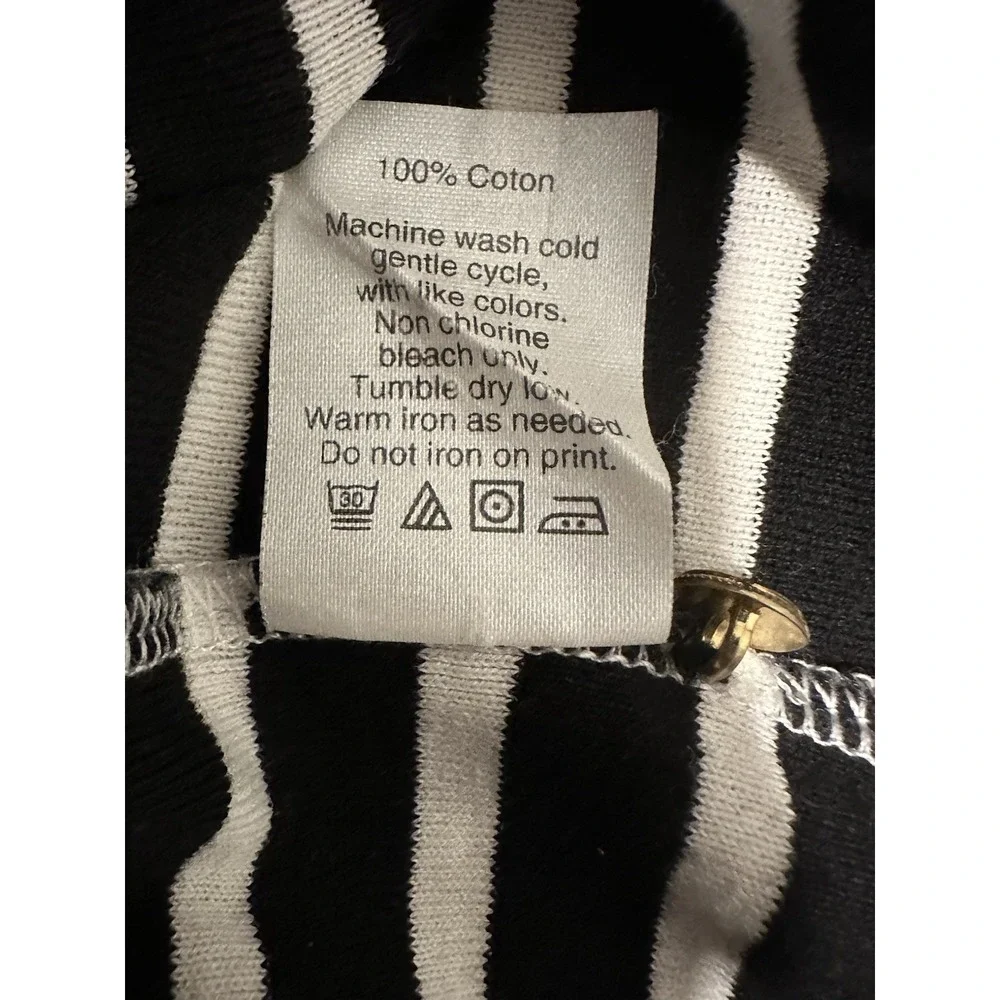 J.‎ CREW Perfect Fit Black & Cream 3/4 Sleeve Buttoned V-neck; Size XS